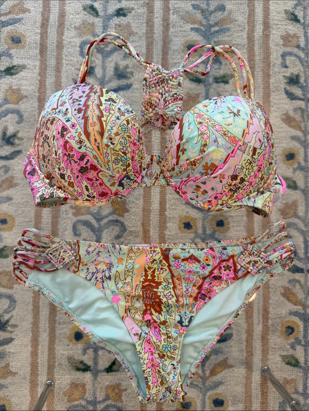 Victoria's Secret Paisley Push-Up Bikini Set 34C top